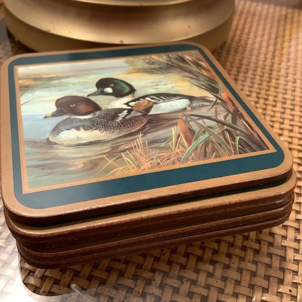 Pimpernel Duck Themed Acrylic Traditional Coasters Vintage Retro Home Decor